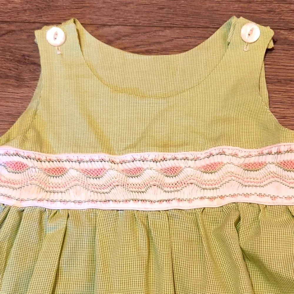 Handmade Smocked Green Watermelon Dress ~5 Years
